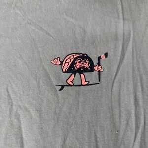 Gray Shirt with Pink Graphic
